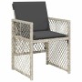 Set comedor de jardín 9 pzas cojines ratán sintético gris claro