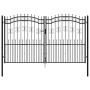 Schwarz beschichtetes Speerspitzen-Zauntor aus Stahl, 305 x 223 cm von vidaXL, Gartentore - Ref: Foro24-151098, Preis: 616,71...