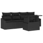 Conjunto de sofá de jardín 5 pcs Negro 100 x 55 x 73 cm
