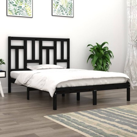 Estructura de cama de madera maciza de pino negro 200x200 cm de vidaXL, Camas y somieres - Ref: Foro24-3104567, Precio: 157,3...