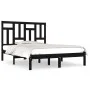 Solid black pine wood bed frame 200x200 cm by vidaXL, Beds and slatted bases - Ref: Foro24-3104567, Price: 155,28 €, Discount: %