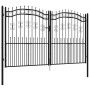 Black coated steel spear point fence gate 305x223cm by vidaXL, garden gates - Ref: Foro24-151098, Price: 616,71 €, Discount: %