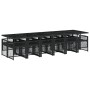 Set comedor de jardín con cojines 13 pzas ratán sintético negro