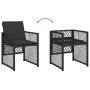 Set comedor de jardín con cojines 13 pzas ratán sintético negro