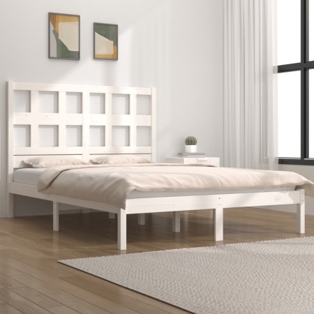 Massiver Bettrahmen aus weißem Kiefernholz, 160 x 200 cm von vidaXL, Betten und Lattenroste - Ref: Foro24-3104489, Preis: 130...