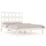 Estructura de cama de madera maciza de pino blanco 160x200 cm de vidaXL, Camas y somieres - Ref: Foro24-3104489, Precio: 127,...