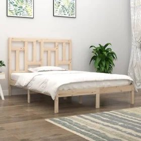 Estructura de cama madera maciza 120x190 cm de vidaXL, Camas y somieres - Ref: Foro24-3104513, Precio: 107,17 €, Descuento: %