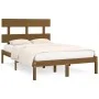 Honey brown solid pine wood bed frame 200x200 cm by vidaXL, Beds and slatted bases - Ref: Foro24-3104696, Price: 156,19 €, Di...