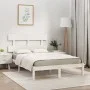 White solid wood bed frame 200x200 cm by vidaXL, Beds and slatted bases - Ref: Foro24-3104694, Price: 134,92 €, Discount: %