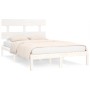 Weißer Massivholzbettrahmen 200x200 cm von vidaXL, Betten und Lattenroste - Ref: Foro24-3104694, Preis: 136,61 €, Rabatt: %