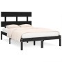 Black solid wood bed frame 140x190 cm by vidaXL, Beds and slatted bases - Ref: Foro24-3104657, Price: 152,54 €, Discount: %