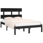 Black solid wood bed frame 140x190 cm by vidaXL, Beds and slatted bases - Ref: Foro24-3104657, Price: 152,54 €, Discount: %
