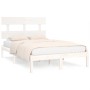 Estructura de cama de madera maciza pino blanca 160x200 cm de vidaXL, Camas y somieres - Ref: Foro24-3104684, Precio: 123,70 ...