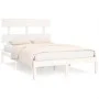 Estructura de cama de madera maciza pino blanca 160x200 cm de vidaXL, Camas y somieres - Ref: Foro24-3104684, Precio: 120,56 ...