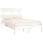 Estructura de cama de madera maciza pino blanca 160x200 cm de vidaXL, Camas y somieres - Ref: Foro24-3104684, Precio: 120,56 ...