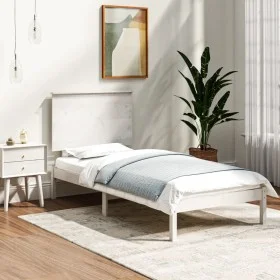 Massives Bettgestell aus weißem Kiefernholz, 90 x 200 cm von vidaXL, Betten und Lattenroste - Ref: Foro24-3104789, Preis: 103...