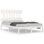 Weißer Massivholzbettrahmen 140x190 cm von vidaXL, Betten und Lattenroste - Ref: Foro24-3104719, Preis: 121,83 €, Rabatt: %
