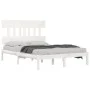 Weißer Massivholzbettrahmen 140x190 cm von vidaXL, Betten und Lattenroste - Ref: Foro24-3104719, Preis: 120,14 €, Rabatt: %