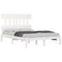 Weißer Massivholzbettrahmen 140x190 cm von vidaXL, Betten und Lattenroste - Ref: Foro24-3104719, Preis: 121,83 €, Rabatt: %