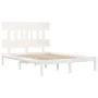 Weißer Massivholzbettrahmen 140x190 cm von vidaXL, Betten und Lattenroste - Ref: Foro24-3104719, Preis: 120,14 €, Rabatt: %