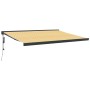 Toldo retráctil aluminio y tela amarillo y blanco 4x3 m de vidaXL, Toldos - Ref: Foro24-3154608, Precio: 783,97 €, Descuento: %