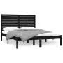 Schwarzer Massivholzbettrahmen King Size 150x200 cm von vidaXL, Betten und Lattenroste - Ref: Foro24-3104617, Preis: 195,96 €...