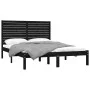 Schwarzer Massivholzbettrahmen King Size 150x200 cm von vidaXL, Betten und Lattenroste - Ref: Foro24-3104617, Preis: 195,96 €...