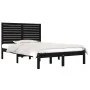 Estructura de cama de madera maciza negra 140x190 cm de vidaXL, Camas y somieres - Ref: Foro24-3104592, Precio: 185,09 €, Des...