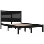 Estructura de cama de madera maciza negra 140x190 cm de vidaXL, Camas y somieres - Ref: Foro24-3104592, Precio: 185,09 €, Des...