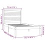 Estructura de cama madera maciza de pino 90x200 cm
