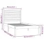 Estructura de cama madera maciza de pino 90x200 cm de vidaXL, Camas y somieres - Ref: Foro24-3104593, Precio: 97,84 €, Descue...