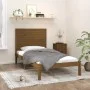 Honey brown solid wood bed frame 100x200 cm by vidaXL, Beds and slatted bases - Ref: Foro24-3104601, Price: 114,91 €, Discoun...