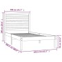Estructura de cama madera maciza marrón miel 100x200 cm de vidaXL, Camas y somieres - Ref: Foro24-3104601, Precio: 116,46 €