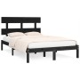 Solid black pine wood bed frame 200x200 cm by vidaXL, Beds and slatted bases - Ref: Foro24-3104697, Price: 157,63 €, Discount: %