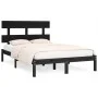 Solid black pine wood bed frame 200x200 cm by vidaXL, Beds and slatted bases - Ref: Foro24-3104697, Price: 155,73 €, Discount: %
