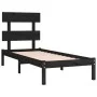 Black solid wood bed frame 100x200 cm by vidaXL, Beds and slatted bases - Ref: Foro24-3104667, Price: 116,12 €, Discount: %