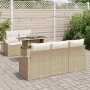 Conjunto de sofá de jardín 6 pcs beige y crema 100 x 55 x 73 cm