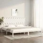 White solid wood bed frame 200x200 cm by vidaXL, Beds and slatted bases - Ref: Foro24-3104889, Price: 140,72 €, Discount: %