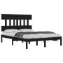 Estructura de cama madera maciza negra King Size 150x200 cm de vidaXL, Camas y somieres - Ref: Foro24-3104747, Precio: 165,82...