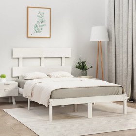 Weißer Massivholzbettrahmen 120x200 cm von vidaXL, Betten und Lattenroste - Ref: Foro24-3104669, Preis: 111,71 €, Rabatt: %