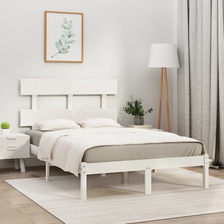 Weißer Massivholzbettrahmen 120x200 cm von vidaXL, Betten und Lattenroste - Ref: Foro24-3104669, Preis: 111,71 €, Rabatt: %