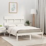 Weißer Massivholzbettrahmen 120x200 cm von vidaXL, Betten und Lattenroste - Ref: Foro24-3104669, Preis: 111,71 €, Rabatt: %