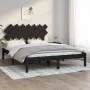 Estructura de cama de madera maciza negra 140x190 cm de vidaXL, Camas y somieres - Ref: Foro24-3104852, Precio: 160,40 €, Des...