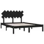 Estructura de cama de madera maciza negra 140x190 cm de vidaXL, Camas y somieres - Ref: Foro24-3104852, Precio: 160,40 €, Des...