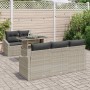 Conjunto de sofá de jardín 6 pcs Gris claro 100 x 55 x 73 cm