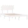 Weißer Massivholzbettrahmen 120x200 cm von vidaXL, Betten und Lattenroste - Ref: Foro24-3104864, Preis: 115,37 €, Rabatt: %