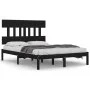 Black solid wood bed frame 140x190 cm by vidaXL, Beds and slatted bases - Ref: Foro24-3104722, Price: 158,07 €, Discount: %