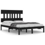 Estructura de cama de madera maciza negra 140x190 cm de vidaXL, Camas y somieres - Ref: Foro24-3104722, Precio: 159,97 €, Des...