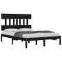 Schwarzer Massivholzbettrahmen 140x190 cm von vidaXL, Betten und Lattenroste - Ref: Foro24-3104722, Preis: 158,07 €, Rabatt: %