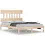 Solid wood double bed frame 135x190 cm by vidaXL, Beds and slatted bases - Ref: Foro24-3104713, Price: 128,11 €, Discount: %